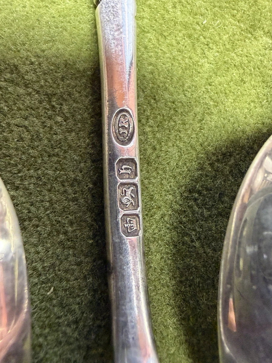 6 Heavy Sterling Silver Teaspoons, J Round & Sons,  137.1g 13.2cm Sheffield 1900
