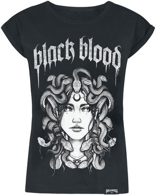 Gothicana by EMP Damen schwarzes T-Shirt mit großem Frontprint, lässigem