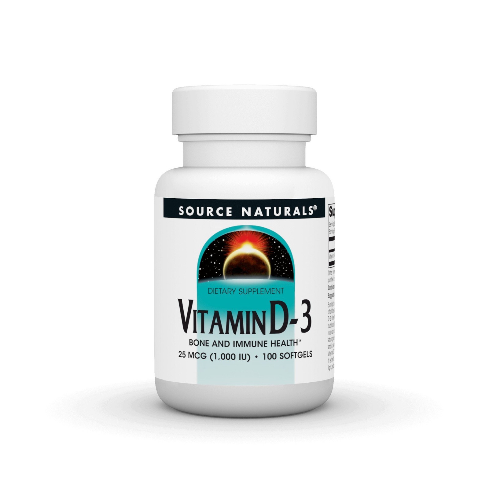 Source Naturals, Inc. Витамин D-3, 1000 МЕ, 100 мягких таблеток