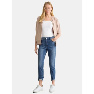 TIME AND TRU - SIZE: 4 - High Rise Straight Leg Destructed Hem 26'' Inseam Jeans