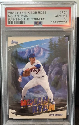 2023 Topps x Bob Ross NOLAN RYAN PSA 10 Painting the Corners card TEXAS RANGERS