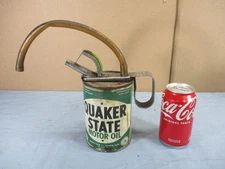 Vintage Quaker State 1 Quart Oil Can w/ Mazurflo Dispenser Top Spout
