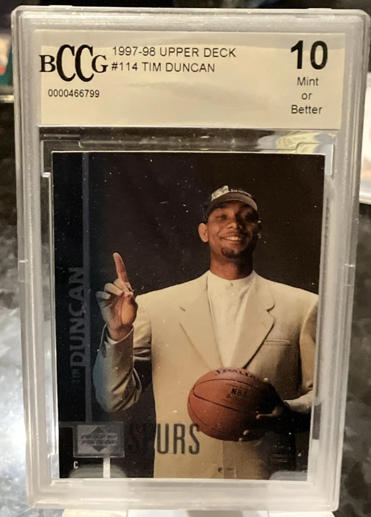 Tim Duncan Basketball Grade 10 Rookie Sports Trading Cards