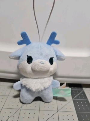  Kiddleton Claw Machine Fukuya Inc Mini PoPomals Deer Blue Mascot Plush Keychain