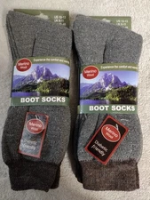 4 Pairs Boot Socks Merino Wool, Cotton, Polyester Blend Size 10-13