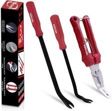 Clip Remover Tool, 3 Pcs Clip Pliers Set & Fastener Removal Tool, Auto Red-3PCS