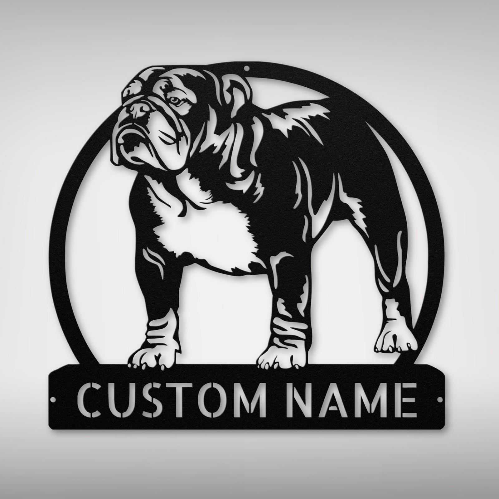 Personalized British Bulldog Metal Sign Custom Dog Decor Gift for Pet Lovers