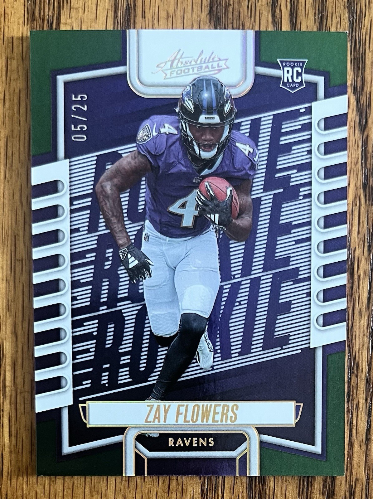 2023 Panini Absolute - Zay Flowers #111 Green Spectrum /25 (RC) - Ravens