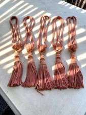 Vintage set 5 Large VictorianTassel Drapery Tie Backs
