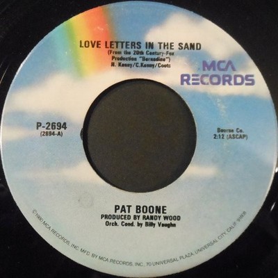 Pat Boone - Love Letters In The Sand (7'', RE, Glo)