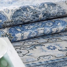 Alfombra Salón Floral Retro 60x90 Cm | Antideslizante Y Lavable | Franela Suave | Para Cocina, Salón O Entrada