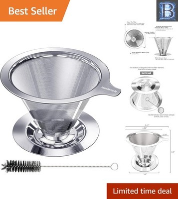 Versatile Stainless Steel Coffee Maker - Reusable, Easy Clean, Ideal for Home