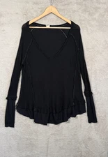 Free People We The Free Top Women’s Size S Black thermal Bellacore