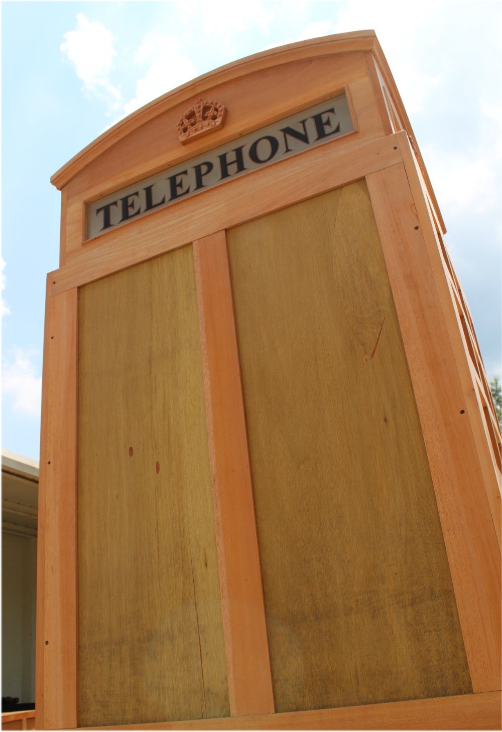 British Style Unfinished Wood Telephone Booth or Call Box