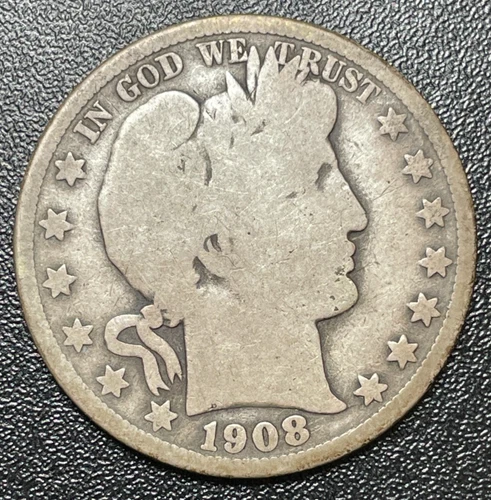 1908 O BARBER HALF DOLLAR - US COLLECTIBLE COIN 90% SILVER