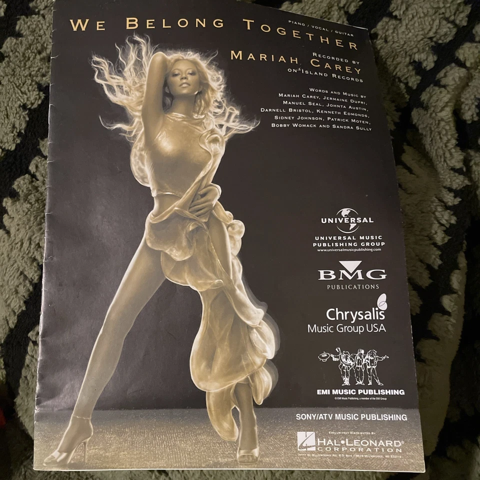 Vintage Mariah Carey WE BELONG TOGETHER Piano Vocal Guitar Tablature 2005 Tabs - Image 2 of 4