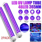 2X365nm Blacklight 48LED UV Light Bar Tube 110V Ultraviolet Lamp DJ Party Club