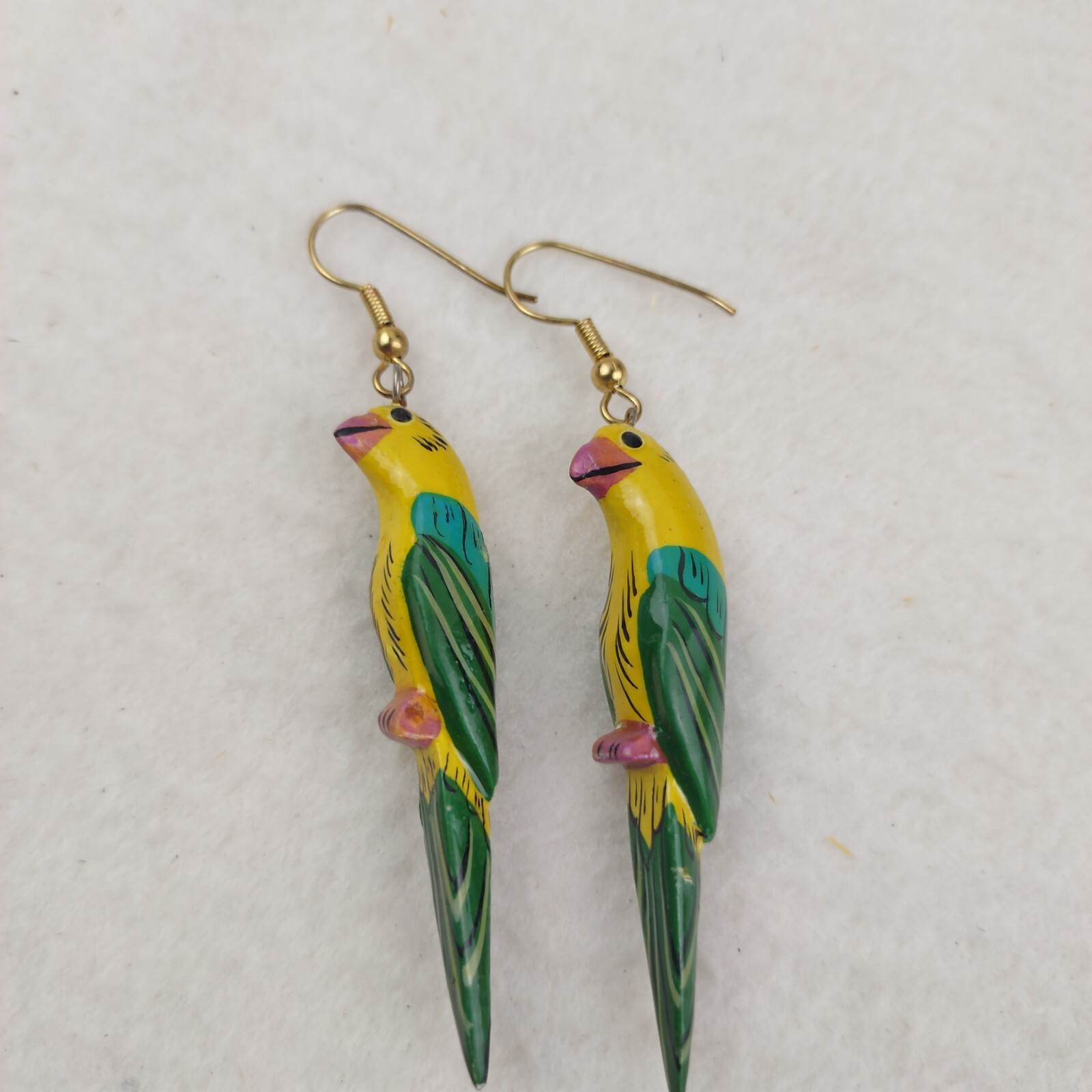 Vintage Colorful Carved Wood Parrot Bird Pierced … - image 8