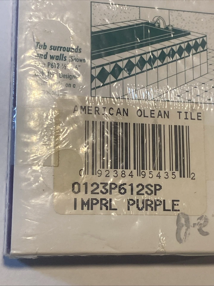 Pack 12 IMPERIAL PURPLE Cerámica Azulejo Lápiz Forro Chisporroteo 1/2" X 6 American Olean Foto 4 de 4