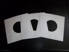  50 ct 7"45 RPM White Paper Record Inner Sleeves/Hole for Viewing Album Vinyl