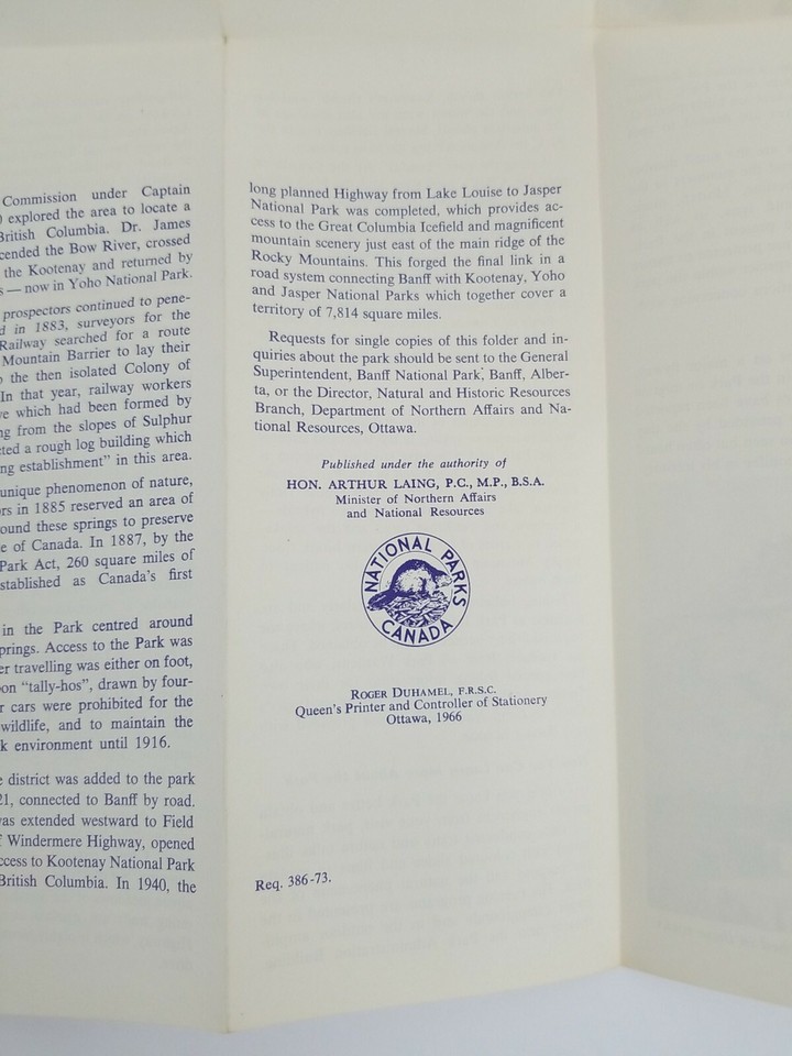 Vintage Travel Guide Brochure BANFF National Park, Alberta Canada