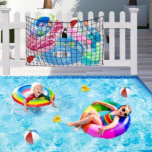 Pool Toy Float Storage Net 71''x47'' Inch Extra Large Elastic Mesh Fence Net - 第 5/7 張圖片