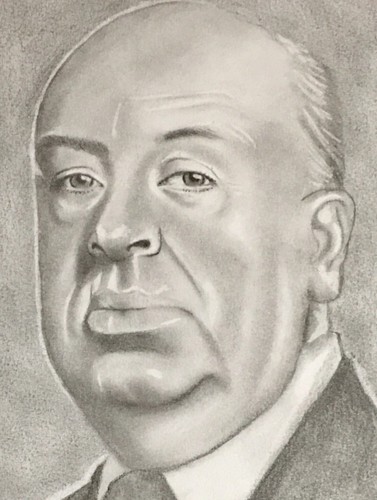 Alfred Hitchcock Graphite Pencil Drawing - Picture 2 of 3
