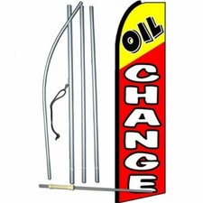Complete 15' Oil Change Kit Swooper Feather Flutter Banner Sign Flag