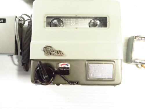 RARE MAGNÉTOPHONE À BANDE VINTAGE Cole Dictater bobine à bobine TR-400, avec micro, étui cuir - Photo 4/9