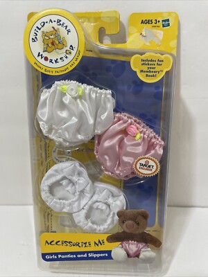 Build A Bear Workshop Accessorize Me Girls Panties & Slippers NOS 2004