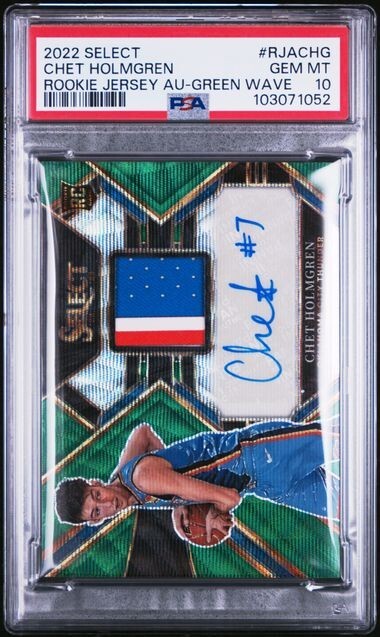 2022 Select Rookie Jersey Auto Chet Holmgren Green Wave SSP RPA RC /25 PSA 10