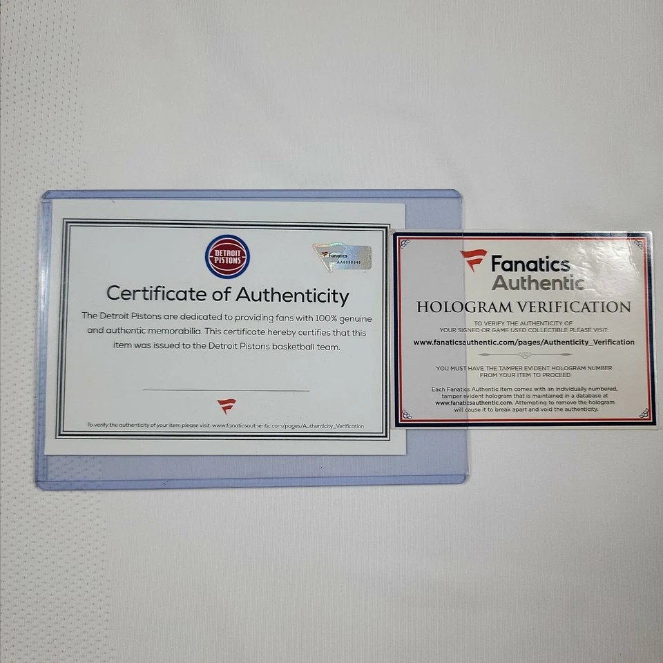Camiseta deportiva 100 % auténtica Derrick Rose Detroit Pistons emitida por el juego Fanático Certificado de autenticidad 48+6" Foto 4 de 4