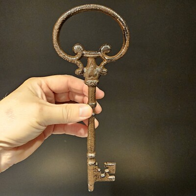 #ad Antique Vintage Style Cast Iron Large Ornate Skeleton Key $18.00