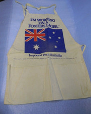RARE VINTAGE 1976 FOSTER'S LAGER GB AUSTRALIAN BEER COOKING SHOP APRON FLAG LOGO