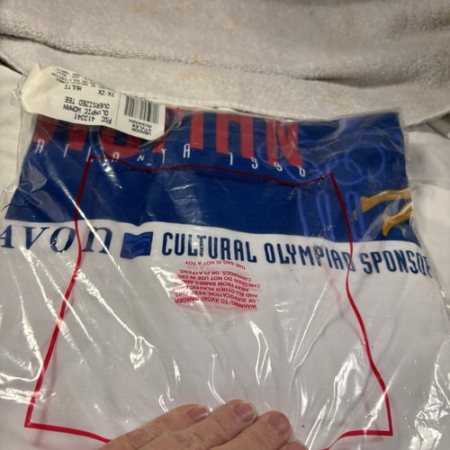 VTG 1996 Atlanta Avon Olympic Woman Graphic Tee T-Shirt 1X/2X White Oversized - Picture 6 of 8