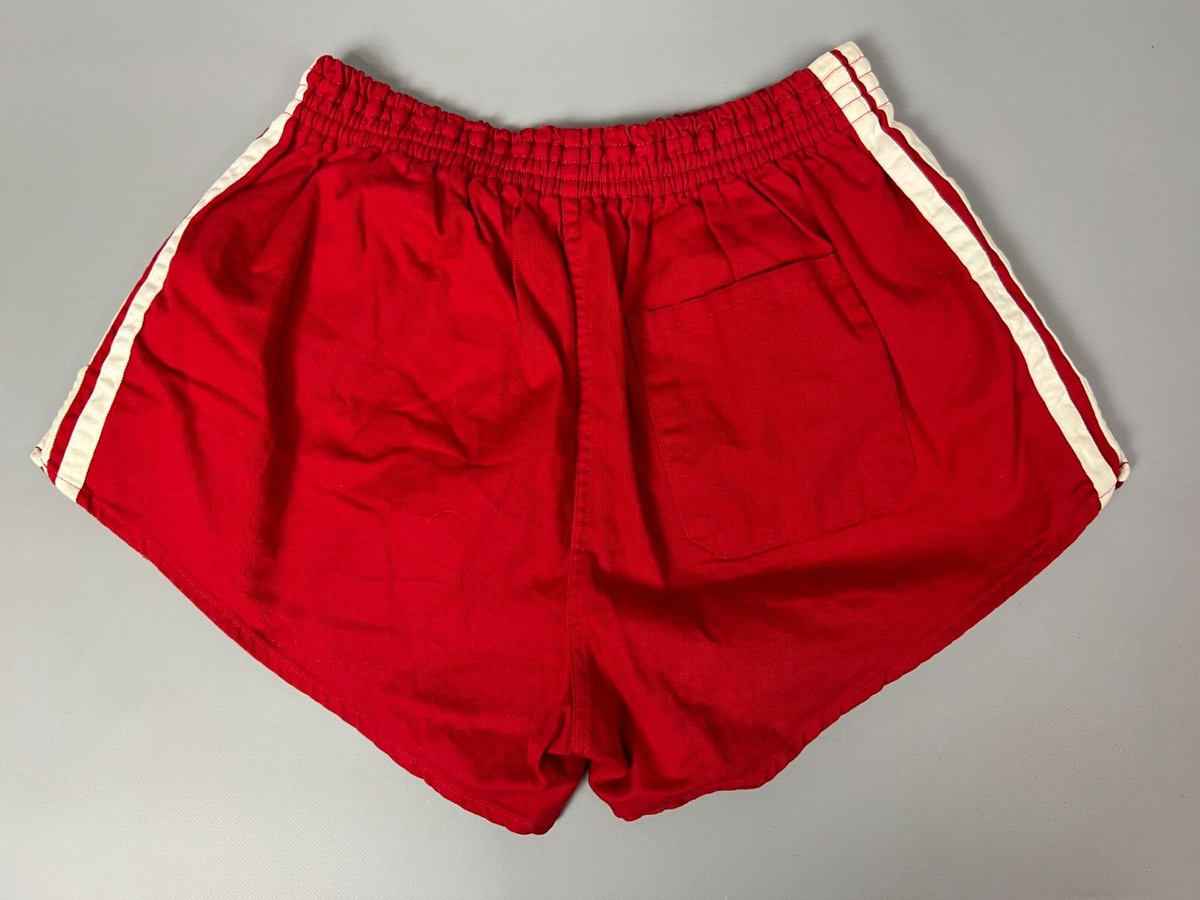 VINTAGE ADIDAS SHORTS GLANZ WEST GERMANY MENS SPRINTER RED SIZE 6