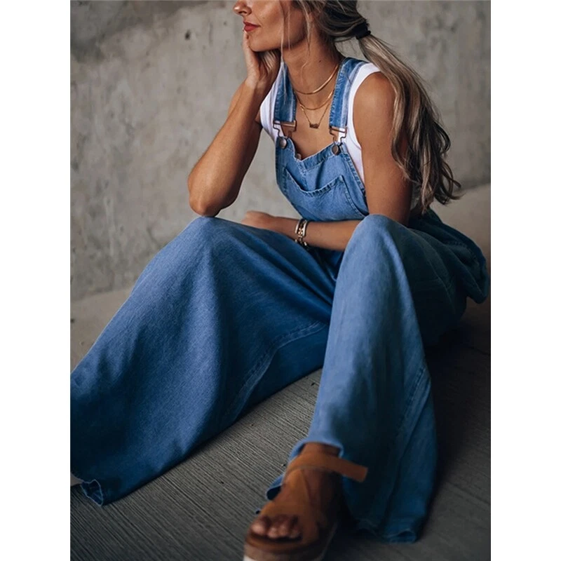 Boho denim overalls clearance