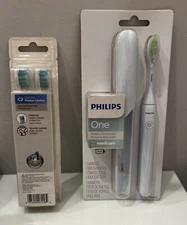 Philips One By Sonicare Battery Toothbrush - Mint Blue (HY1100/03) (B4) W/ Heads