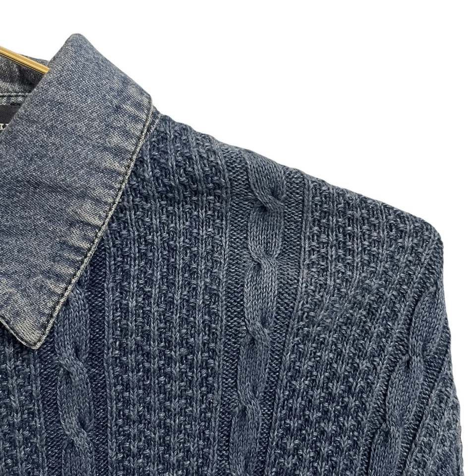 Azul Willi's Clásico Vintage Denim Tejido Abotonado Talla MED Foto 2 de 4