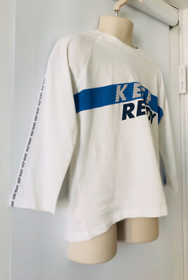NEW ZARA KIDS White Boys 'KEEP READY' SPORTY T-SHIRT SIDE