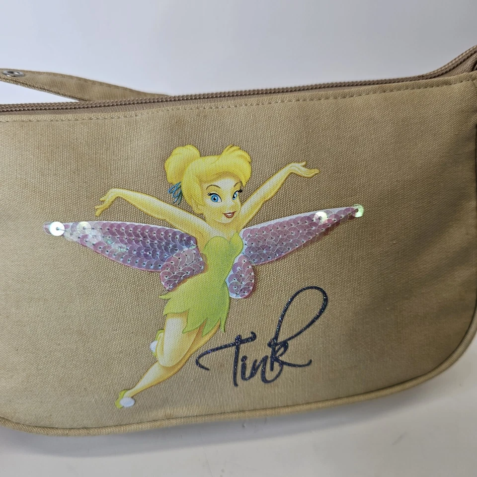 Bolso de Hombro Cartera Vintage Disney Mini Campanilla Tostado Lona Tostado Leer Foto 2 de 4