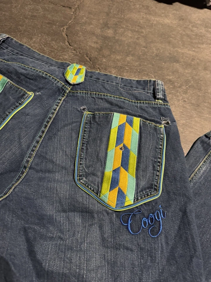 Vintage Y2K Coogi Dark Wash Streetwear Baggy 38X34 - Image 3 of 4