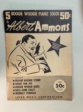 1941 Leed's Albert Ammons 5 Boogie Woogie Piano Solos Sheet Music Booklet EX