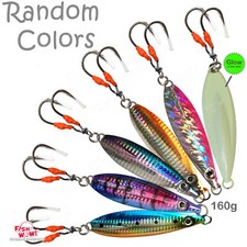 10pcs Random Colors 160g Flat 5.6oz Metal Fall Vertical Speed Jig keel slow Lure