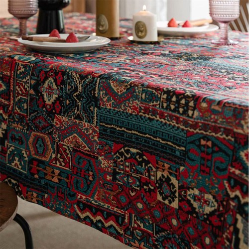 Bohemia Ethnic Print Rectangle Tablecloth Home Dinner Party Decor Dining Kitchen - Picture 4 of 13