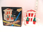 Vintage Mapco Dream House Red and White Salt & Pepper Shakers W Napkin Holder