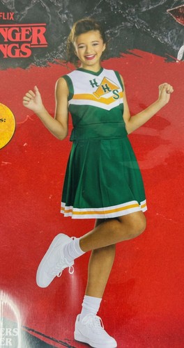 Stranger Things S4 Hawkins High Tigers Cheerleader Tween Girls Costume Size L - Picture 4 of 8