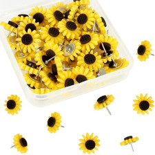 Sunflower Push Pins for Bulletin Board, Flower Tacks Decorative Cute Sunflower T