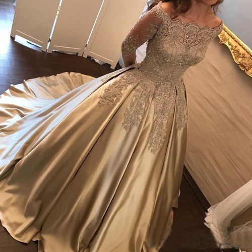 Vintage A Line Lace Formal Evening 