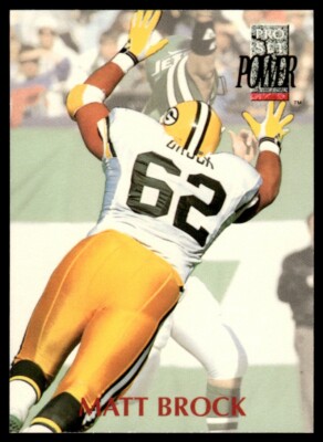 1992 Pro Set Power MATT BROCK #62 Green Bay Packers - FREE Ship!